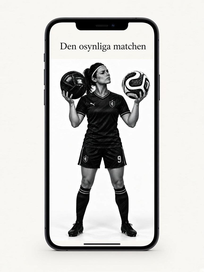 Appen Den osynliga matchen - mobilmockup